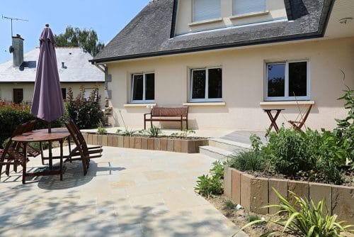 Terrasse grès métissay pierre naturelle