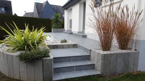 Terrasse en grès cérame pose collée
