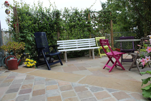Terrasse en grès métissay pierre naturelle