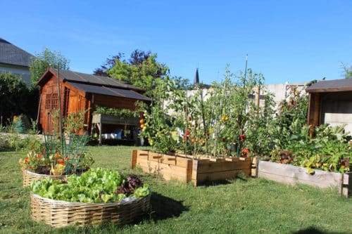 Bac potager en traverse de bois