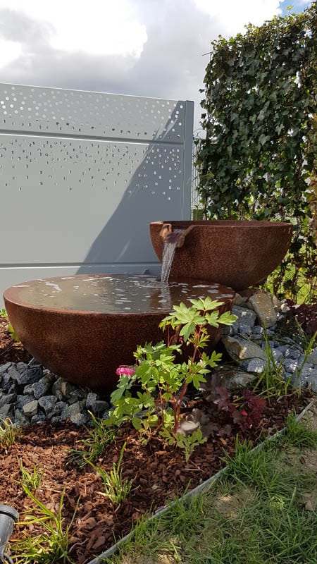 Fontaine zen en acier corten