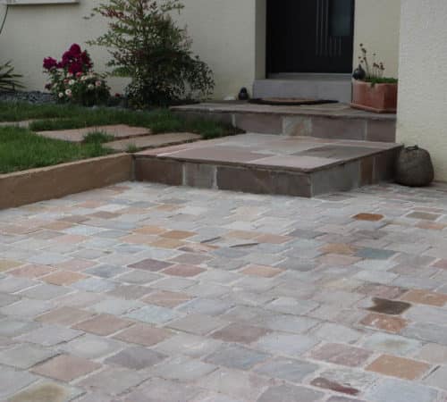 Cour en pavé