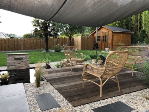 Terrasse composite minéral