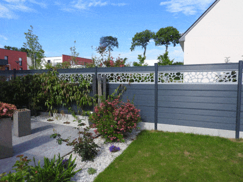 Clôture composite décor aluminium