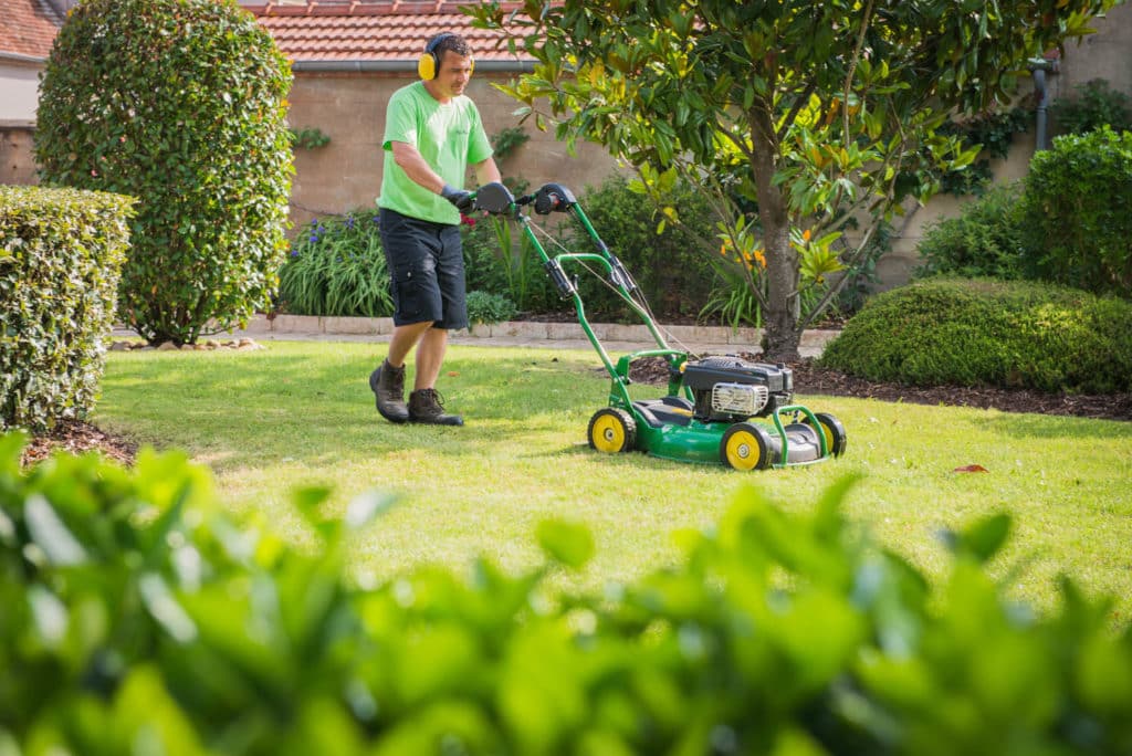 une tonte de pelouse réalisée par L’Univers des Jardins